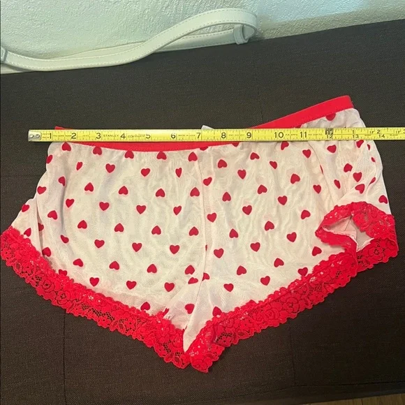 #1274=Red Heart Print Women's Sleepwear Set - Picture 5 of 8